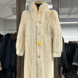 Preloved mink long coat + tuxedo Fox size Small Now only $1900